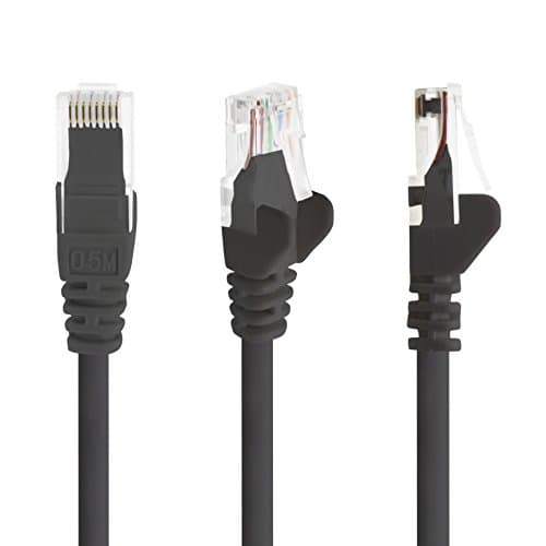 1aTTack.de 2m - noir - 5 pièces - (PACK) - Câble réseau LAN Ethernet CAT.6 CAT6 Câble patch 1000 Mbit/s