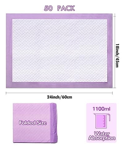 Matelas à Langer Bébé - Alèse Jetable Pack de 50 pour Table à Langer et Lit Bébé 45 x 60 cm Ultra Doux, Super absorbants et imperméables