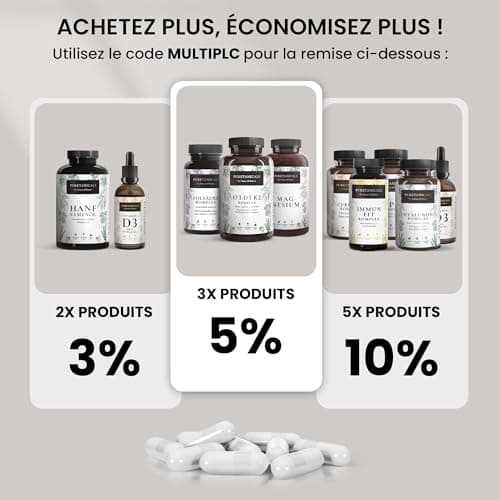 Magnésium Marin 400mg Gelules - 365 Capsules Pack familial | Premium Élémentaire (Pur) Magnesium Fortement & Haute Dose Testé en Laboratoire - Sans Stéarate, Végétalien