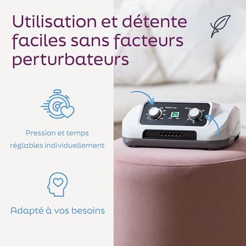 Venen Engel ® 6 Appareil de massage par ondes glissantes avec pantalon, alimenté par batterie, 6 chambres à air désactivables, pression & durée réglables facilement, massage en continu