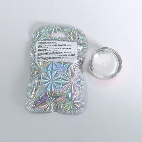 Laza Mermaid Pearl Chrome Nail Powder, Glazed Donut Metallic Mirror Effect Pigment, Iridescent Aurora Nail Glitter Holographic Fairy Dust Gel Nail Art Supplies Nail Techs, Resin Craft – Pearl White