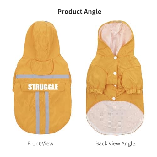 PETCUTE Imperméable pour Chien Manteau Chien Impermeable vec Capuche et Bandes Réfléchissantes pour Petit Moyen Gros Chiens avec Trou de Harnais