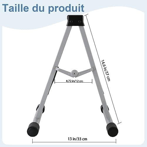 EastRock Support de Guitare Portable Étage Trépied Universel réglable A Fame Pliable Plusieurs guitares pour guitare acoustique Guitare électrique Basse (Gris)