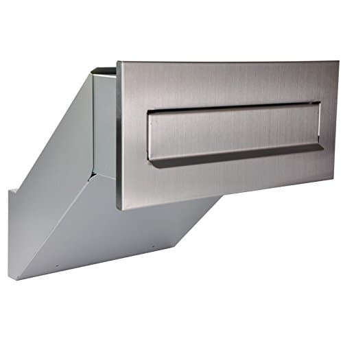 Boîte aux lettres en acier inoxydable argenté - Avant + porte arrière V2A XXL (acier inoxydable/argent)