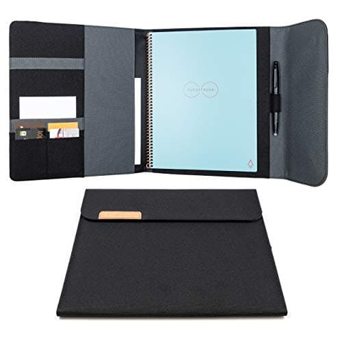 Rocketbook Capsule 2.0 Folio Cover pour Core, Panda et Fusion | 100% Recyclable, avec Porte-Stylo, Fermoir Magnétique et Rangement Intérieur | Noir, Format Lettre A4 21 cm x 29,7 cm
