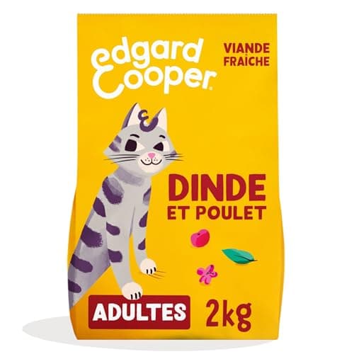 Edgard & Cooper Croquettes Chat Stérilisé, Adulte, (Dinde & Poulet, 2kg), Viande fraîche et protéines de qualité, Vrais ingrédients pour chat, croquettes pour chat stérilisé et actif
