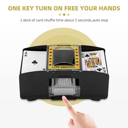 SUNJULY Mélangeur de Cartes Automatique à 2 Jeux, Mélangeur de Cartes Électrique, Mélangeur de Cartes Rapide à Piles, Outil de Jeu pour Casino, Maison, Fête, Jeux De Société
