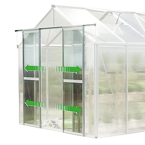 GFP Serre Saphir 6 Cadre Aluminium 259x384 cm Plaques Double paroi 6 mm indéformables & résistantes aux intempéries