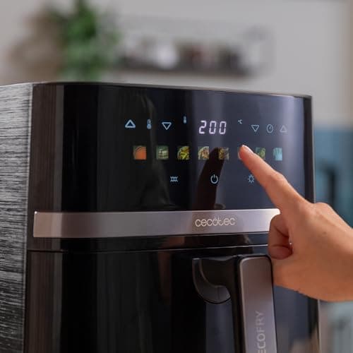 Cecotec Air Fryer Cecofry&Grill Duoheat 8000. Friteuse à Air sans Huile 8L, Grill et Plancha, Résistance Double, 2200W, Cuisson Uniforme, Moins de Graisse, Idéale pour Pizzas