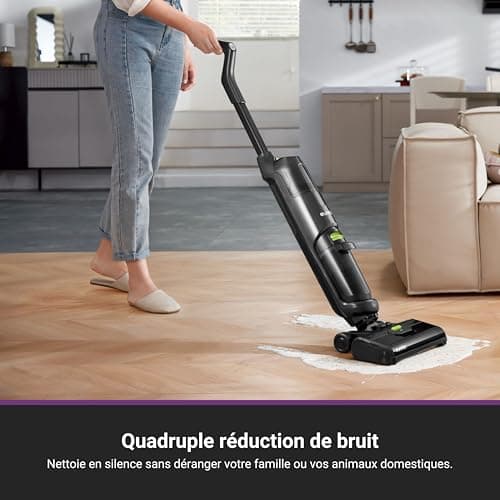 EUREKA NEW400 Aspirateur Laveur sans Fil pour Sols Durs,Aspirateur Balai sans Fil Sec et Humide,Autonettoyant,Aspirateur Laveur Eau et Poussière,Longue Autonomie,pour Les Saletés Collantes,Sols Durs