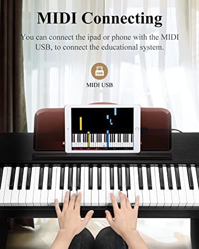 Eastar EK-10S Clavier Piano, 61 touches de taille standard Upright Clavier de Piano numérique pour les débutants avec pédale de sustain et support de livre de musique, cadeau essentiel