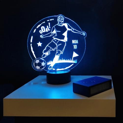 Veilleuse Foot Personnalisable, Veilleuse Footballeur, Décoration Chambre Foot, Lampe Foot Personnalisable, Lumière d'ambiance Foot pour garçon