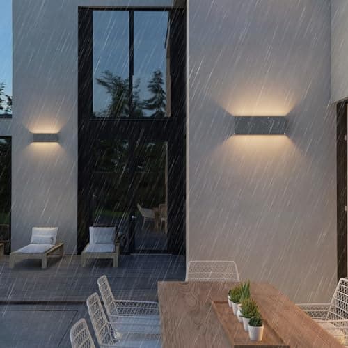 Coinmit Applique murale extérieure LED 30W, 3000K, IP65 Applique murale extérieure, Applique murale, Faisceau réglable, Applique murale maison, Convient l'intérieur et l'extérieur, Anthracite