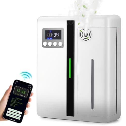 Diffuseur Huiles Essentielles, Diffuseur Arômes Humidificateurs Diffuseur, Ultrasonique Diffuseur Huiles Essentielles Electrique avec chronométrage Automatique, Réservoir 160ml (Blanc)
