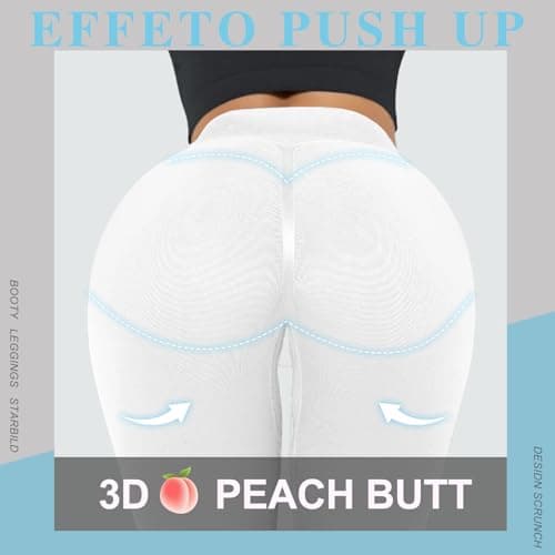 Lishang Leggings Femme Anti-Cellulite Legging de Sport Push Up Taille Haute Scrunch Butt Lift Yoga Pantalon Sport Compression Collants Opaque Slim Fit pour Gym Fitness Jogging Running Course Exercice