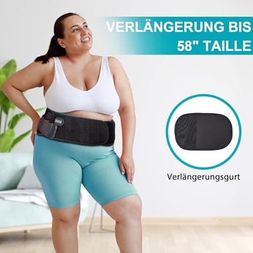 Ceinture Chauffante Lombaire Sans Fil avec 3 Modes de Massage Dos et 3 Niveaux de Chauffage - Soulagement Efficace des Douleurs Lombaires, Abdominales et des Jambes sciatique,Regles douloureuses