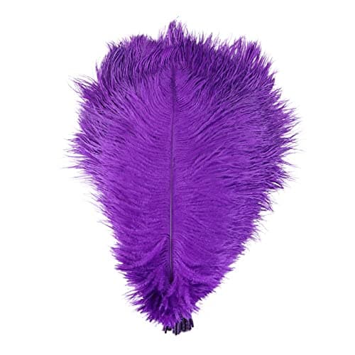 URFEDA Plumes Decoration, Lot de 10 Plumes d'autruche Naturelles Douces sans Odeur Piquante Plumes Naturelles Lot de 10 Plumes D'Autruche Naturelles pour décoration d’intérieur ou Mariage Violet