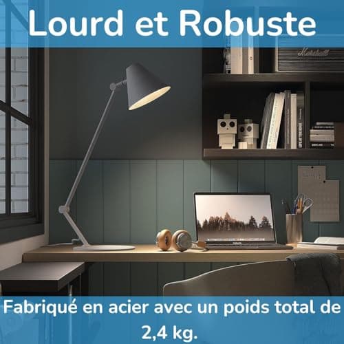 EXO Lighting lampe architecte MANTIS - lampe de bureau blanche E27 - lampe de bureau led puissante - éclairage de bureau - lampe de bureau design - desk lamp - lampe onglerie table