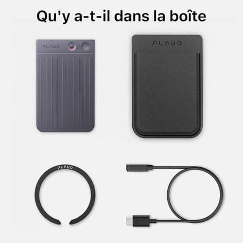 PLAUD Note Enregistreur Vocal IA avec Étui Dictaphone Enregistreur Vocal Numérique Contrôle par App Transcription et Résumé IA Prise en Charge de 112 Langues Conçu pour Conférences Réunions Appels