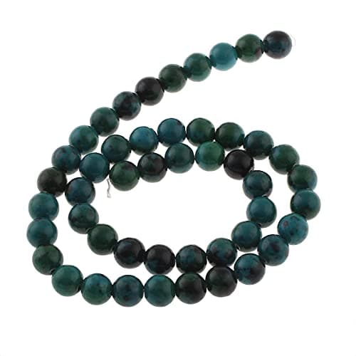 Perles de pierre précieuse, en chrysocolle, azurite, rondes, disponibles en 6 et 8 mm, bleu et vert, de 8 mm