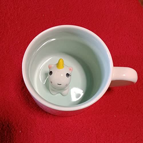 Tasse licorne 3D en céramique, unique faite à la main, cadeau de Noël pour anniversaire, femme, fille, petite amie (licorne)