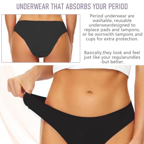 Runmeihe Pantalon menstruel pour la Natation, Maillot de Bain menstruel, sous-vêtements menstruels étanches (FR/ES, Numérique, 36, 38, Taille Normale, Taille Normale, Black)