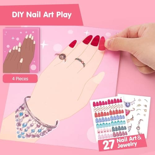 COCO&Friends Jouet Fille 5 6 7 ans Diamond Painting Enfant avec Foil Stickers, Activites Manuelles pour Enfants Princesse Habiller Livre de Coloriage, Cadeau Fille 5 6 7 ans Anniversaire Noël