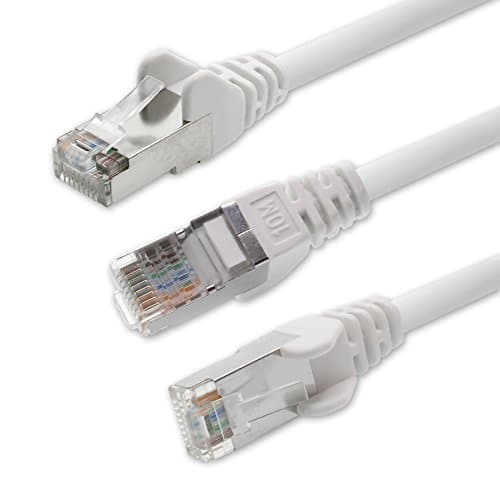 1aTTack Câble réseau patch CAT5 SFTP blindé et tressé avec 2 connecteurs RJ45 (10 couleurs, 10 pièces) 3,0 m