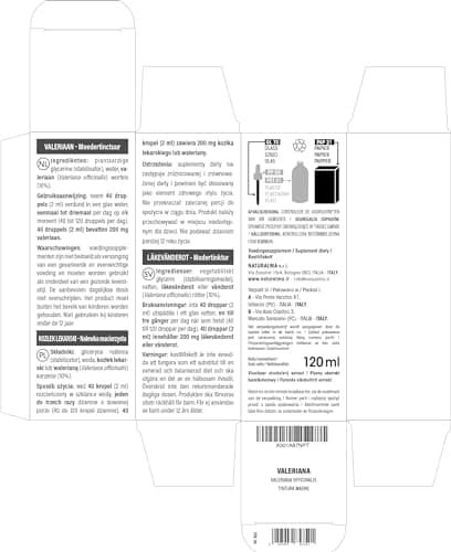 Valériane (Valeriana officinalis) racines Teinture Mère sans alcool Naturalma - Extrait liquide gouttes 120 ml - Complément alimentaire - Végétalien ou végan