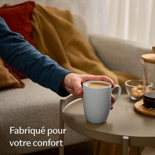 Cosumy Tasse à Café - Lot 6 Tasses à Café Couleur Pastelle - Modèle Unique - Céramique Mate - Résistant Micro-Ondes & Lave-vaisselle - Poignée Confortable