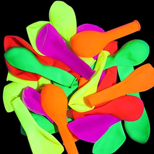 TOYANDONA 50Pcs Ballons de Fête Au Néon Ballons Fluorescents Ballons de Latex Colorés Ballons de Fête Lueur pour Blacklight Party Anniversaire Fournitures de Mariage 12 Pouces