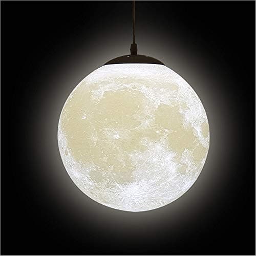 KRUIHAN Lampe Lune Plafond,Lune Chambre Enfant,Suspension Luminaire Lune,Plafonnier Boule,Suspension Planet,Lustre Chambre,Lustre Salon Moderne(Ampoule n'est Pas Inclus),22cm
