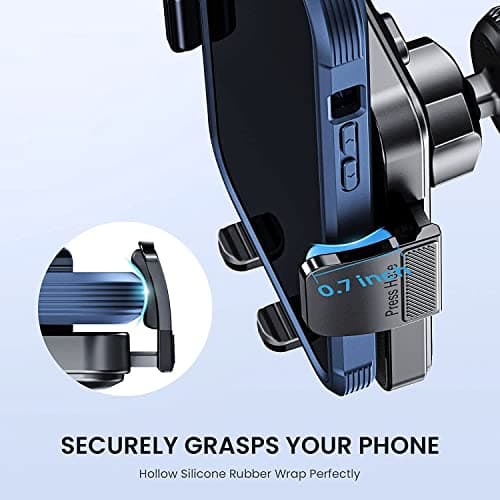 Support Téléphone Voiture [Clip de Qualité Militaire] Porte Téléphone Rotatif à 360 Degrés pour Grille D'aération de Voiture GPS pour Smartphone iPhone Android (Noir)