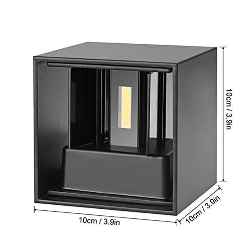 2 Pack Applique murale exterieur interieur LED Lampe murale extérieures moderne Noir 6W Blanc naturel 4000K IP65 Étanche carrée en aluminium Réglage de l'angle d'éclairage Design facile à installer