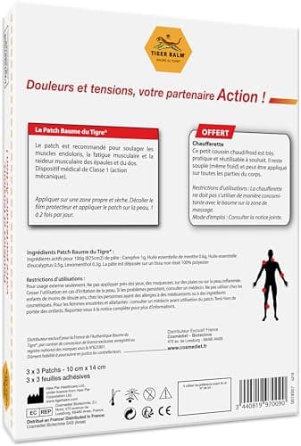 Tiger Balm® Baume du Tigre® Coffret Patchs : 2 étuis de 3 patchs + 1 offert