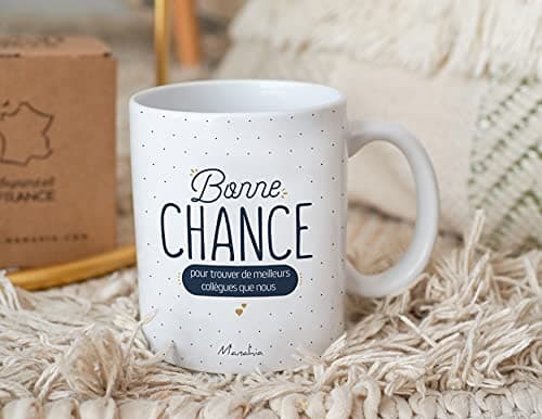 Manahia Mug Cadeau Collègue De Travail - Bonne chance pour trouver de meilleurs collègues que nous - Avec Boite Kraft - Imprimé en France - 330 mL Céramique - Tasse travail - Départ Collègue