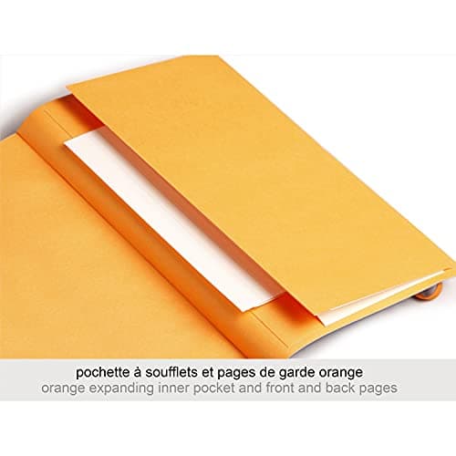RHODIA 117442C - Carnet Souple Paon - A5 14,8 x 21 cm - Pointillés Dot - 160 pages - Papier Clairefontaine Ivoire 90 g/m2 - Marque-Page, Fermeture Élastique - Simili Cuir - Collection Rhodiarama