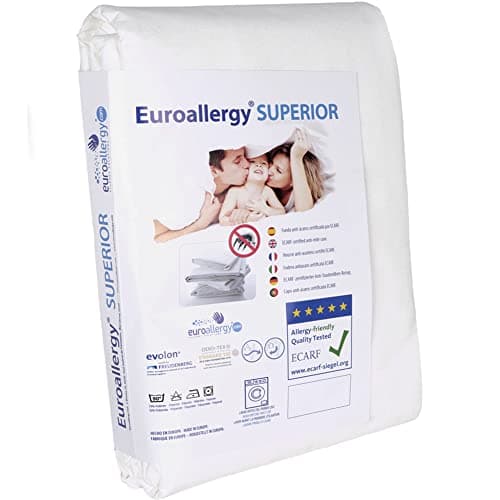 Euroallergy Superior - Housse de Matelas Anti-Acariens Certifiée. Intégrale avec Fermeture Éclair (140x200 x20 cm)