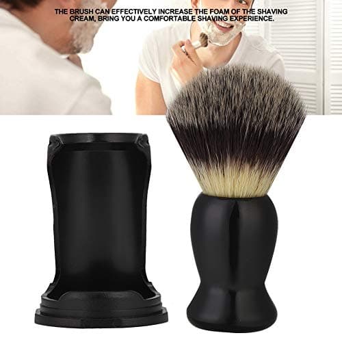 Support de Brosse de Rasage, ANGGREK 1 Support de Brosse à Barbe Noir Professionnel Outil de Rasage Support de Brosse de Rasage léger pour la Maison personnelle(Beard Brush + Holder)