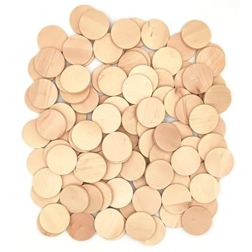 Lot de 100 rondelles de bois naturel vierges rondes vierges pour loisirs créatifs (4 cm)
