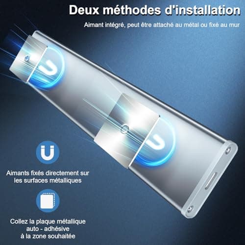 Lampe LED Rechargeable Cuisine Reglette - Sans Fil Mouvement Detecteur Lumiere Interieur Sous Meuble Placard Eclairage Lumière Barre éclairage Spécial Intérieur USB Pile Réglette Armoire Light Sensor