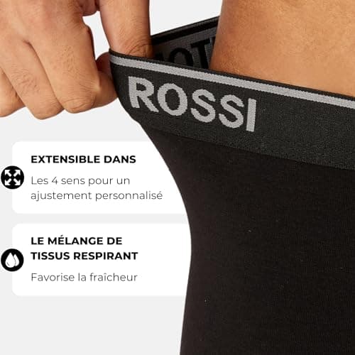 ANTONIO ROSSI (lot de 12) boxers ajustés pour hommes - Boxers pour hommes avec ceinture élastique