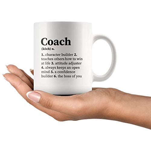 Panvola 'Coach Noun Definition Character Builder ' Pour Coach Team Manager Office Boss Appréciation Nouveauté inspirante Tasse à café en céramique 11 oz