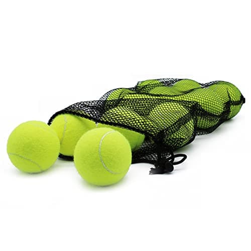 Magicorange Lot de 12 balles de Tennis d'entraînement avancées pour Chien avec Sac en Maille pour Un Transport Facile, idéal pour Les débutants (Jaune)