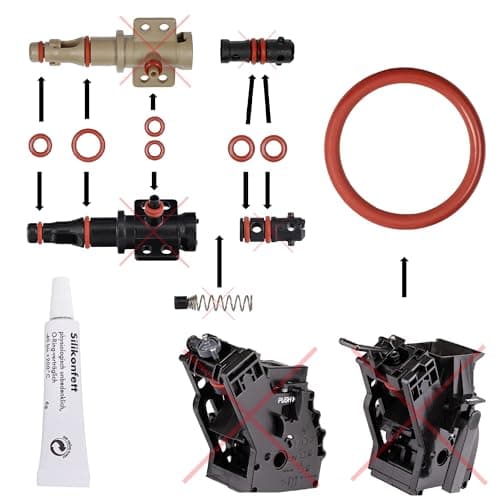 Kit d'entretien de joint torique compatible avec Phillips Saeco Spidem Gaggia RI EP HD SM SUP pour machines à café, soupape d'écoulement, piston d'infusion du groupe café Set-49 + tube de graisse