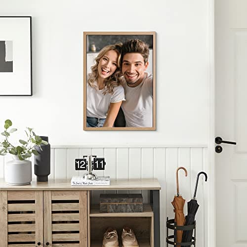 ACAZA Cadre Photo 50x70 cm pour Photos, Affiches et Posters, Bois MDF, Format B2, Chêne Clair