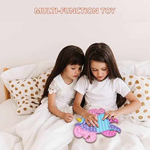 OCACA Jumbo Pop It Fidget Toys, Big Size Squeeze Toys Push Bubble Sensory Toys pour soulager Le Stress et l'anxiété pour Les Besoins éducatifs spéciaux, Enfants et Adultes, Grande Licorne