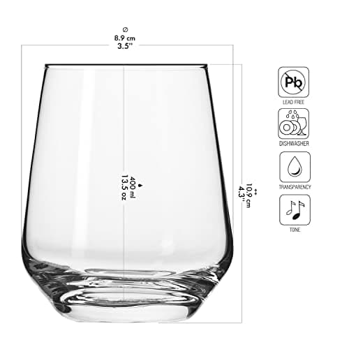 Krosno Verre à Eau Jus | Lot de 6 | 400 ML | Collection Splendour | Parfait la Maison, Les Restaurants, Les Fêtes | Lavable au Lave-vaisselle