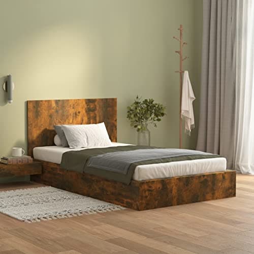Coavain Tete de Lit 120 cm Tête de Lit Bois chêne fumé