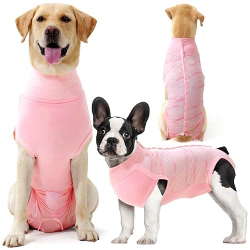 Dotoner Combinaison de Recuperation Chien Body Chien Post Operatoire Femelle Male Chirurgical Chien Body pour Chien après Stérilisation Alternative au collerette Chien Anti lechage